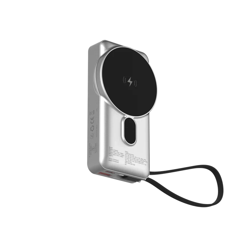 Nemo 10000mAh compact magnetic wireless powerbank with 20W built-in Type-C cable